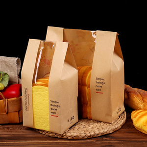 Bolsas de Papel Kraft Reciclables y Ecológicas Hechas a Mano con Ventana Transparente, Resistentes al Aceite y la Humedad, para Pan, Tostadas, Pizza y Sushi - Product Image 1