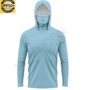 Camisa de Pesca Personalizada con Logotipo Serigrafiado y Termosellado, Protección Solar UPF 50, Manga Larga, con Capucha, Color Sólido, para Hombre - Product Image 4