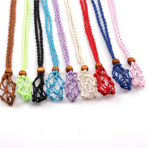 Colar Ajustável Telescópico Unissex Vintage com Pingente, Cordão de Algodão Trançado com Fio Encerado e Pedra Natural, Estilo Transfronteiriço - Product Image 4