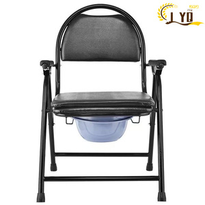 Portable Foldable Commode Chair With Toilet Seat For Elderly And Pregnant Women Home Use Shower <b>Stool</b> <b>Folding</b> Design - Product Image 5