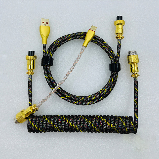 Python Pattern Navigation Plug Coil Spring USB Customized Mechanical Keyboard Coiled Cable
