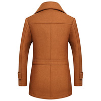 Manteau long chaud grande taille coupe-vent pour homme, pardessus en laine décontracté, trench-coat élégant, manteau d'hiver pour homme à double col