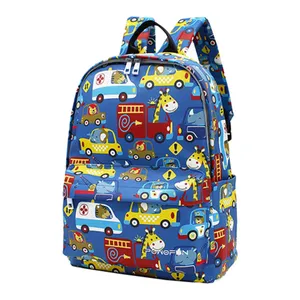 Marca OEM eco-friendly Cartoon Car Printing boy School Bags zaino Casual impermeabile per studenti della scuola primaria