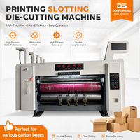 Machine de fabrication de boîtes en carton ondulé à grande vitesse avec imprimante flexographique, découpeuse rotative et fenteuse, ligne de production 3 couleurs