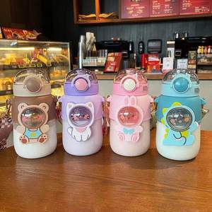 500ml Garrafa de Água Reutilizável BPA-Free Copo de Plástico para Meninas Bonitas Palha/Strap para Beber Direto Seguro para Tours - Product Image 6