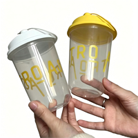 Gobelets en plastique polypropylène moulés par injection, givrés, jetables, en forme de U, avec logo personnalisable imprimé, pour bubble tea et milkshakes