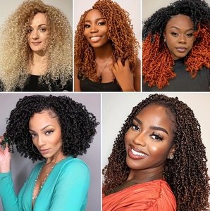 Venta al por mayor <span class=keywords><strong>de</strong></span> <span class=keywords><strong>cabello</strong></span> sintético Yanky Twist para crochet, <span class=keywords><strong>trenzas</strong></span> pre-enlazadas <span class=keywords><strong>de</strong></span> 10 pulgadas, trenzado esponjoso, rizado estilo Yankee Twist - Product Image 6