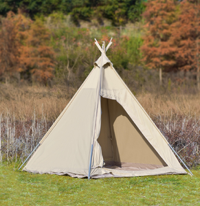 Ngoài trời vải teepee Trọng lượng nhẹ không thấm nước Tipi cắm trại lều, Kim tự tháp ba mùa glamping lều (màu be, 2.2*2.2m) - Product Image 5