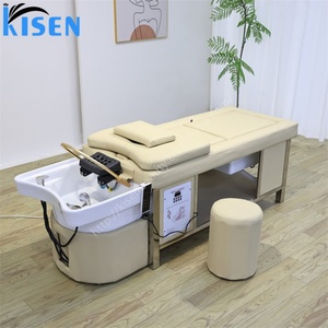 KISEN New Design Head Spa Durable Moxibustion Health Bed Thai Japanese Spa Shampoo Bed Bowl With Foot <b>Bath</b> for Salon Spa Hotel - Product Image 2