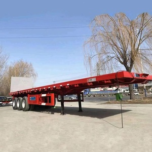 Venta caliente 3 ejes 12m nuevo contenedor de plataforma semi camión <span class=keywords><strong>remolque</strong></span> bajo cama plana semi <span class=keywords><strong>remolque</strong></span> para la venta - Product Image 5