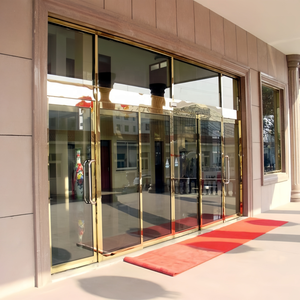 Portes coulissantes en acier inoxydable sur mesure ODM OEM, design accordéon, décoration en fibre de verre, pour hall d'hôtel, villa, extérieur, supermarché - Product Image 1