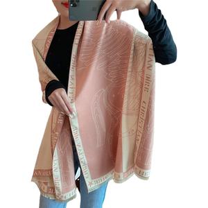 Großhandel Damen New Winter Schal, Shooting Star & Horse Color-Blocked Design, verdickte warme Faux Kaschmir, Schal Hals wickel - Product Image 5