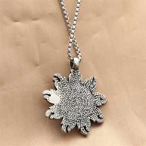 Stainless Steel Flame <b>Compass</b> Pendant Men's Necklace Retro Punk Style Geometric Flower Design Gift Jewelry 280597 - Product Image 2