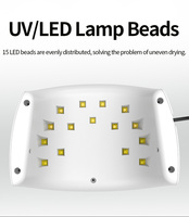 Lampe à ongles LED UV intelligente, 15 perles, 3 modes de minuterie, chargement USB, séchoir à ongles compact avec capteur infrarouge pour la maison et le salon