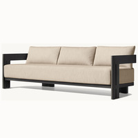 Meubles d'extérieur tout temps au design de luxe pour arrière-cour avec revêtement en poudre meubles de patio canapé en aluminium pour extérieur
