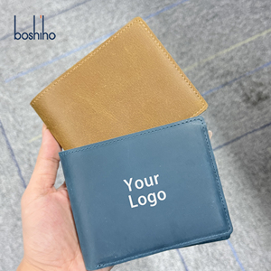 Cartera de Hombre de Cuero Genuino <span class=keywords><strong>Crazy</strong></span> <span class=keywords><strong>Horse</strong></span>, Diseño Retro de Lujo con Logotipo Personalizado, RFID, Corta y Abierta, Más Vendida - Product Image 3