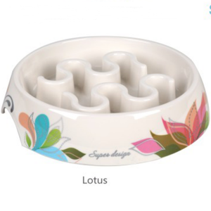 Tazón de alimentación lenta Lotus para comida seca y golosinas, comedero para perros y gatos - Product Image 1