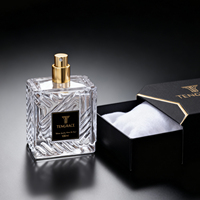 Botol Parfum Persegi 100ml Desain Baru Berkualitas Tinggi dengan Tutup Transparan dan Kemasan Kotak Khusus
