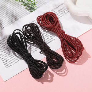 ยางรัดผมไนลอนสีดำสีแดงสีพื้น อุปกรณ์ทำเครื่องประดับ DIY คุณภาพดี ยืดหยุ่นได้ดี ใช้ได้ทุกวัน แบบเรียบง่าย ใช้ได้ทั้งชายและหญิง - Product Image 1