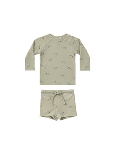 Ensemble de bain protection UV à séchage rapide pour garçon, protège-éruption à manches longues et imprimé nordique + <span class=keywords><strong>short</strong></span> de bain (2-10 ans) Maillot de bain protection solaire pour enfant - Product Image 2