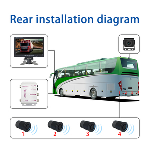 نظام مساعدة الركن الخلفي مقاوم للماء بشاشة 7 بوصة عالية الدقة مع رؤية ليلية وكاميرا خلفية و4 مستشعرات وشاشة LED للشاحنات PZ903 - Product Image 4