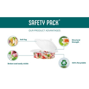 Caja de plástico Clamshell segura para alimentos y a prueba de fugas de 12 oz, materiales reciclados para ensaladas, sándwiches y más - Product Image 3
