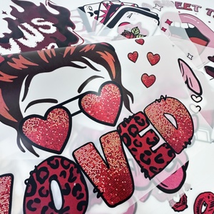 Nhà máy tùy chỉnh dtf chuyển nhiệt chuyển Thiết kế sẵn sàng để Báo Chí Logo phim sắt trên nhãn Dán Truyền nhiệt in trên Hàng may mặc - Product Image 2