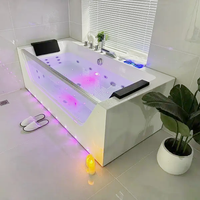 Icegalax Baignoire de luxe autoportante à jets de massage et à bulles d'air Baignoire spa en acrylique pour adultes
