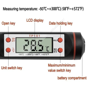 Thermomètre alimentaire professionnel à sonde électronique pour la cuisson et la mesure de température en cuisine - Product Image 3