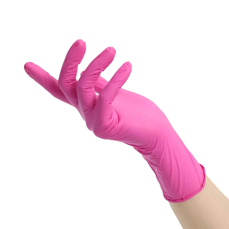 Wholesale Good Price Disposable Pink Nitrile Gloves Non Sterile Gloves Box