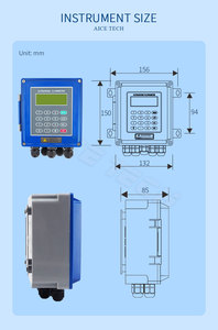 壁掛けパイプ型インライン超音波流量計 壁掛けクランプオンパイプ超音波水流量計 水流量計 - Product Image 4