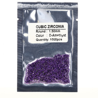 Starsgem Zircone cubique qualité VVS, pierres précieuses en vrac, taille brillant, tailles 0.8-2.9mm, couleurs blanc brillant/rose/violet, effet de couleur