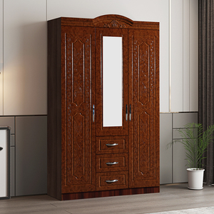 Muebles modernos de plástico, armarios de tela de madera MDF, 3 puertas, con 3 cajones, baratos, 2021 - Product Image 3