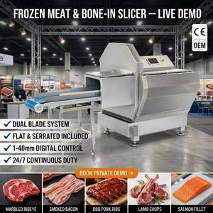 Trancheuse à viande congelée haute vitesse, 210 tr/min, machine automatique de découpe de bacon, de steak et de fromage, SUS304, CE pour la transformation alimentaire - Product Image 1
