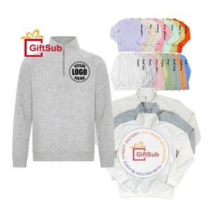 Promotion Sublimation Quarter <span class=keywords><strong>Zip</strong></span> Sweatshirts Unisexe Col Montant Pull À Capuche Ras Du Cou 100 Polyester Blanc 1/4 <span class=keywords><strong>Zip</strong></span> Sweat - Product Image 2