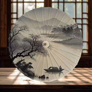 84CM Handmade <b>Bamboo</b> Paper Umbrella Elegant Straight Design Oilpaper <b>Panel</b> for Weddings Painted Techniques Party Style Hand Fan - Product Image 3