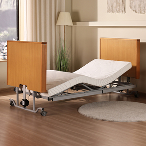 Lit médical en bois pour soins à <span class=keywords><strong>domicile</strong></span> des personnes âgées, ultra-plat 67mm-640mm, lit de soins infirmiers électrique pour personnes âgées - Product Image 4