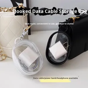 Transparente portátil Mini On-the-Go auricular Cable DE DATOS caja de almacenamiento cargador figurita bolsa de almacenamiento plástico lápiz labial máscaras faciales - Product Image 4
