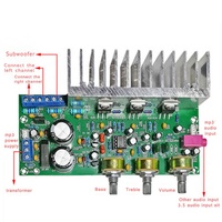 Module amplificateur audio haute puissance 2.1 à trois canaux avec subwoofer, fini, 12V, TDA2050+TDA2030, IC TDA2050A TDA2030A