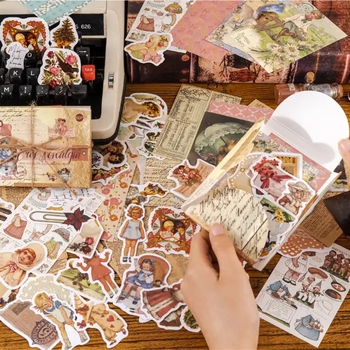 Retro Stickers, Vintage Stickers, Cute Stickers for Scrapbooking
