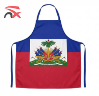 Tablier de cuisine en polyester imperméable avec impression de logo personnalisé, drapeau national haïtien