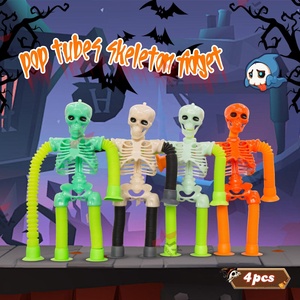 Tendance 2025 Halloween soulagement de l'anxiété Fidget <span class=keywords><strong>Pop</strong></span> jouets télescopique ventouse jouet <span class=keywords><strong>Pop</strong></span> Tubes squelette lumière Fidget jouets pour enfants - Product Image 2