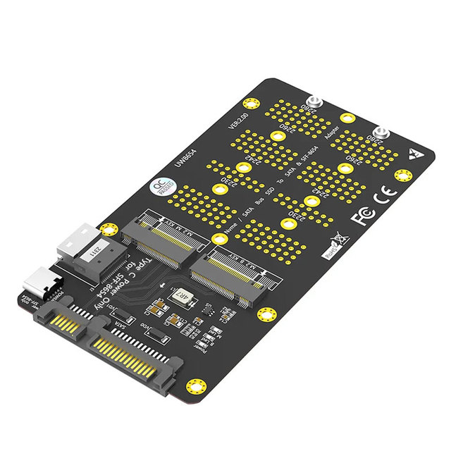 2 in 1 Combo M.2(NGFF) NVMe SSD/SATA-Bus SSD to SFF-8654 and SATA Adapter Cable Pcie Adapter