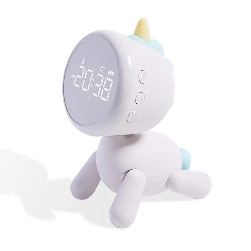 Banqcn pas cher mignon dessin animé licorne intelligent sommeil réveil veilleuse led numérique mobile réveil pour les enfants