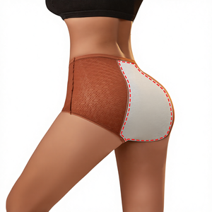 Ropa Interior de Punto para Mujer, 6 Colores Sólidos, 3 Capas de Malla Transpirable, Corte Medio, Antifugas, Super Absorbente, Talla XL, Directo de Fábrica - Product Image 1