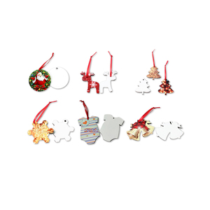 Ornement suspendu en bois double face <span class=keywords><strong>Benelux</strong></span> panneau dur décorations de noël sublimation rond blanc ornement pour personnalisé - Product Image 3