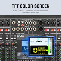 Console de mixage audio professionnelle BTS24 à 24 canaux avec 99 effets DSP, égaliseur graphique 7 bandes, carte son BT USB pour scène