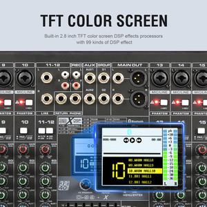 Mezcladora de Audio Profesional BTS24 de 24 Canales con 99 Efectos DSP, Ecualizador Gráfico de 7 Bandas, Tarjeta de Sonido USB y Bluetooth, Consola de Mezclas para Escenario - Product Image 2