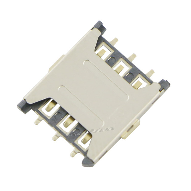 Plug-in Nano-SIM Holder 6Pin Nano Card Connector Mobile Phone Card Slot Pull-out Small SIM Card Slot
