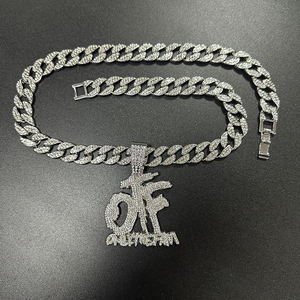 NL2124 Hip Hop uniquement <span class=keywords><strong>la</strong></span> famille diamond iced out busto down key choke neck o block catena a maglia <span class=keywords><strong>cubana</strong></span> logo otf - Product Image 3